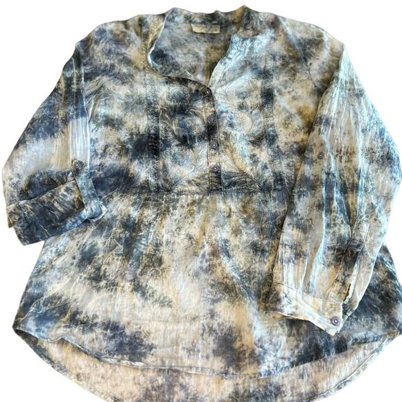Vintage Goa Tie Dye Tunic with Floral Embroidery - Size S - Picture 4 of 12